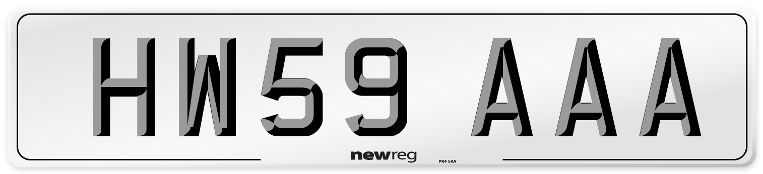HW59 AAA Number Plate from New Reg